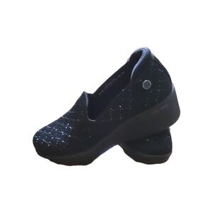 Martha Stewart x Skechers Pier-Lite Reflection Black Sparkle Wedge 8 158705 LNW